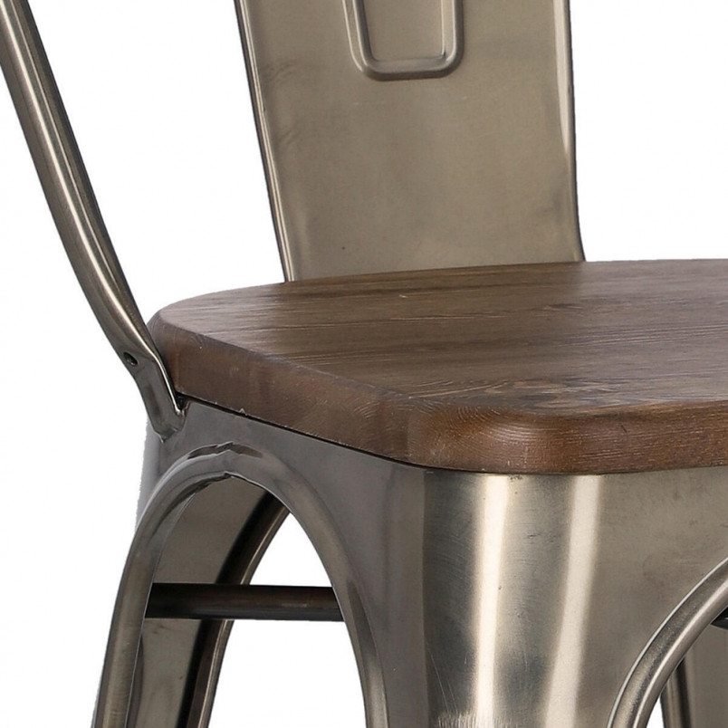 Krzesło metalowe Paris Wood | Industrialny design D2.Design