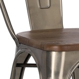 Krzesło metalowe Paris Wood | Industrialny design D2.Design