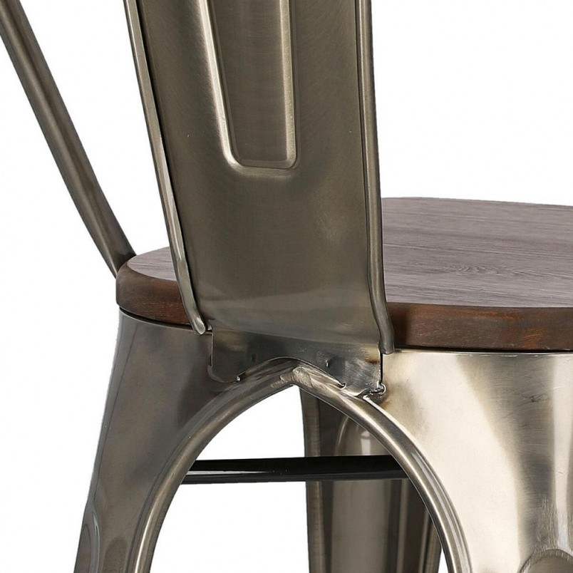 Krzesło metalowe Paris Wood | Industrialny design D2.Design