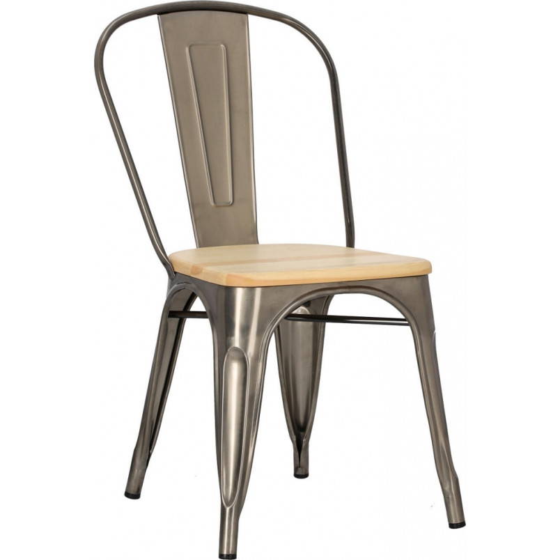 Krzesło Industrialne Paris Wood | Metal i Sosna | D2.Design