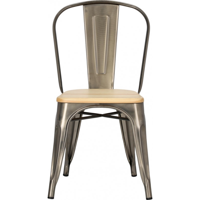 Krzesło Industrialne Paris Wood | Metal i Sosna | D2.Design