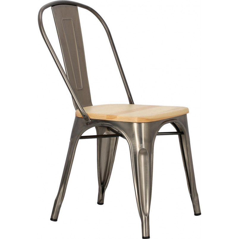 Krzesło Industrialne Paris Wood | Metal i Sosna | D2.Design