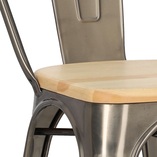 Krzesło Industrialne Paris Wood | Metal i Sosna | D2.Design