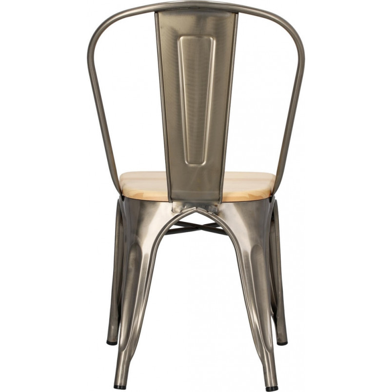 Krzesło Industrialne Paris Wood | Metal i Sosna | D2.Design