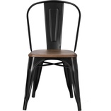 Krzesło metalowe industrialne Paris Wood | D2 Design