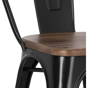 Krzesło metalowe industrialne Paris Wood | D2 Design