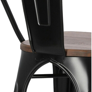Krzesło metalowe industrialne Paris Wood | D2 Design