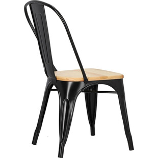 Krzesło industrialne Paris Wood - D2 Design | Czarny/Sosna
