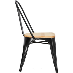 Krzesło industrialne Paris Wood - D2 Design | Czarny/Sosna