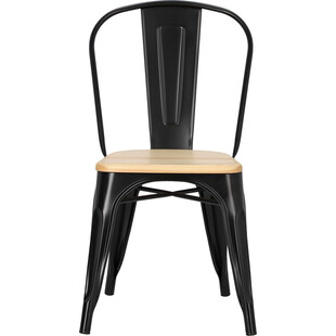 Krzesło industrialne Paris Wood - D2 Design | Czarny/Sosna
