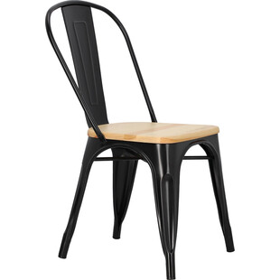 Krzesło industrialne Paris Wood - D2 Design | Czarny/Sosna