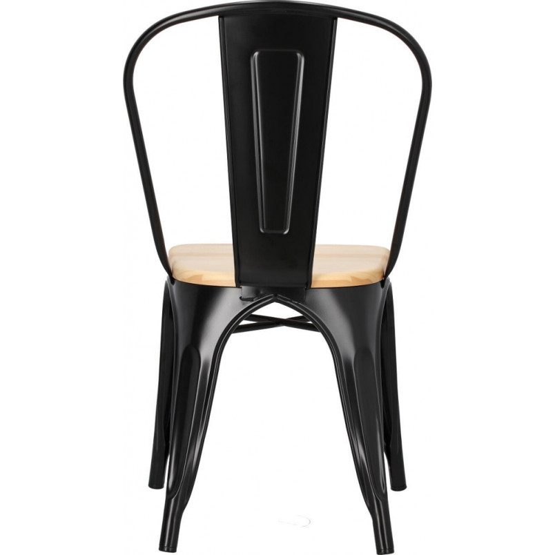 Krzesło industrialne Paris Wood - D2 Design | Czarny/Sosna