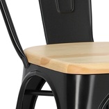 Krzesło industrialne Paris Wood - D2 Design | Czarny/Sosna