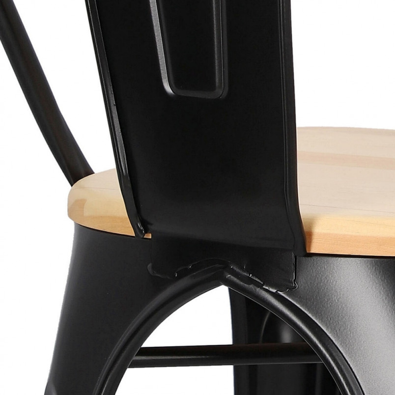 Krzesło industrialne Paris Wood - D2 Design | Czarny/Sosna