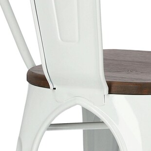 Krzesło Industrialne Paris Wood Biały/Orzech | D2 Design