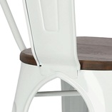 Krzesło Industrialne Paris Wood Biały/Orzech | D2 Design