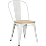 Krzesło industrialne Paris Wood biały/sosna - D2 Design