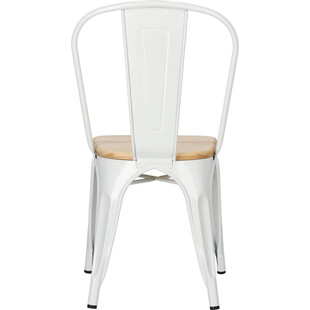 Krzesło industrialne Paris Wood biały/sosna - D2 Design
