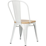 Krzesło industrialne Paris Wood biały/sosna - D2 Design