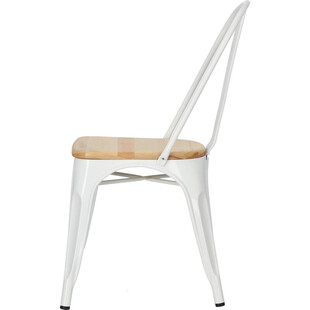 Krzesło industrialne Paris Wood biały/sosna - D2 Design