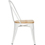 Krzesło industrialne Paris Wood biały/sosna - D2 Design