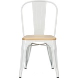 Krzesło industrialne Paris Wood biały/sosna - D2 Design