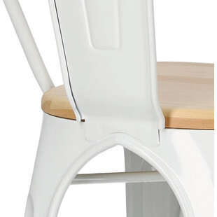 Krzesło industrialne Paris Wood biały/sosna - D2 Design