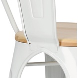 Krzesło industrialne Paris Wood biały/sosna - D2 Design