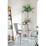 Krzesło industrialne Paris Wood biały/sosna - D2 Design