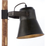 Lampa biurkowa industrialna Plow | Czarna stal / Drewno | Brilliant