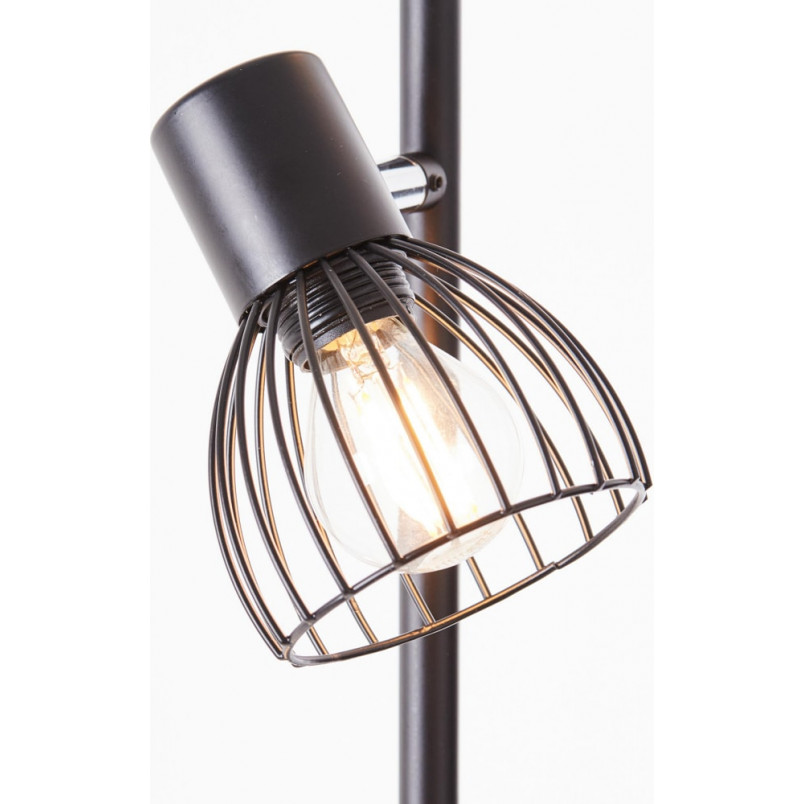 Lampa podłogowa Blacky - 3 punkty, loft, czarna | Brilliant