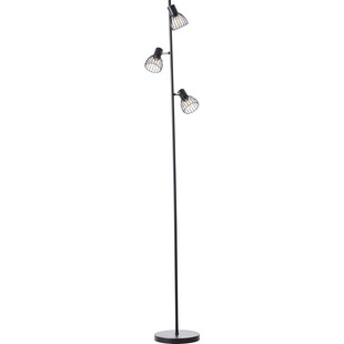 Lampa podłogowa Blacky - 3 punkty, loft, czarna | Brilliant