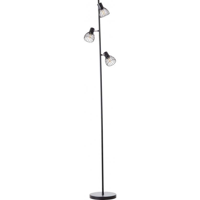 Lampa podłogowa Blacky - 3 punkty, loft, czarna | Brilliant