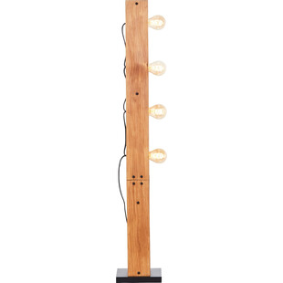 Lampa podłogowa drewniana Calandra ciemne drewno / czarny Brilliant