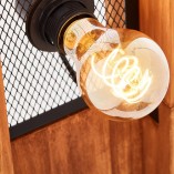 Lampa podłogowa drewniana Calandra | Loft, Retro | Brilliant