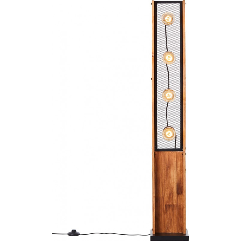 Lampa podłogowa drewniana Calandra | Loft, Retro | Brilliant