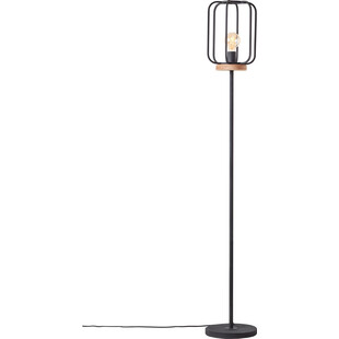 Lampa podłogowa druciana Tosh ciemne drewno / czarny Brilliant