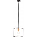 Lampa druciana kwadratowa Arica 20cm czarna - Brilliant