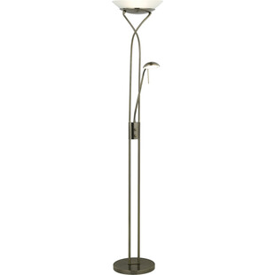 Lampa podłogowa Ollie LED | Antyczny design, mosiądz - Brilliant