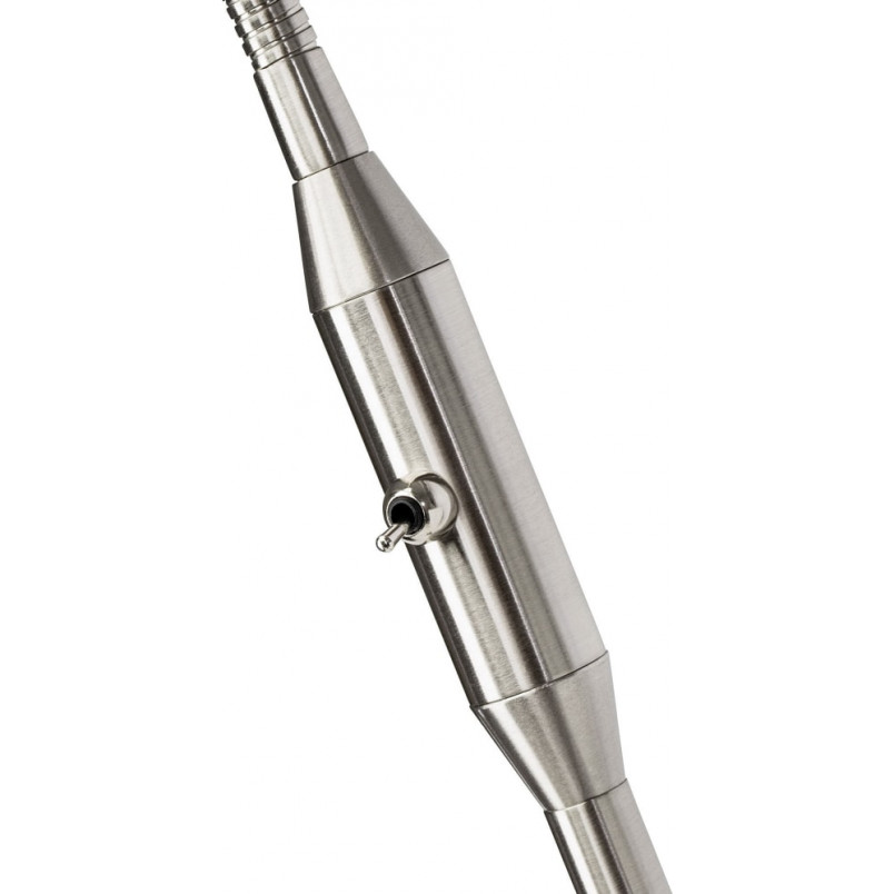 Lampa podłogowa szklana Brilliant Philo LED - Biała, Chrom