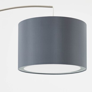 Lampa podłogowa Clarie - szara, łukowa | Brilliant
