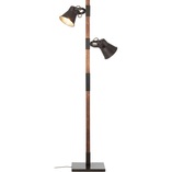 Lampa podłogowa industrialna Plow | Czarna stal i drewno | Brilliant