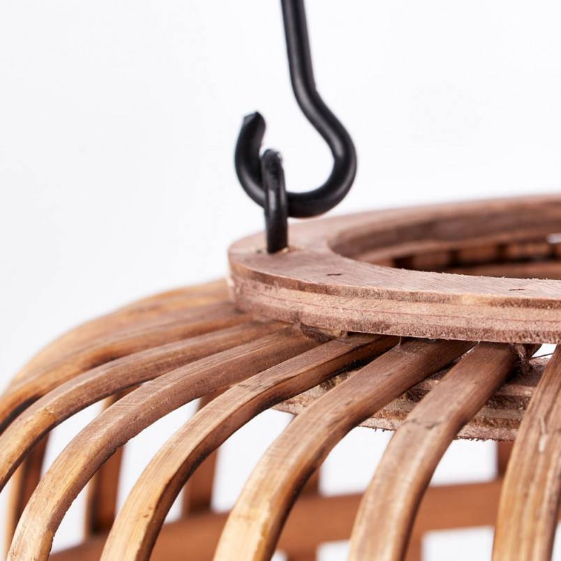 Lampa rattanowa boho Thora | Lampa stołowa drewniana