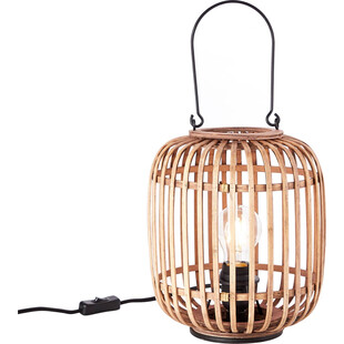 Lampa rattanowa boho Thora | Lampa stołowa drewniana
