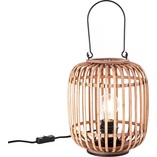 Lampa rattanowa boho Thora | Lampa stołowa drewniana
