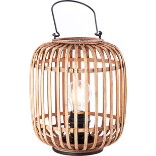 Lampa rattanowa boho Thora | Lampa stołowa drewniana