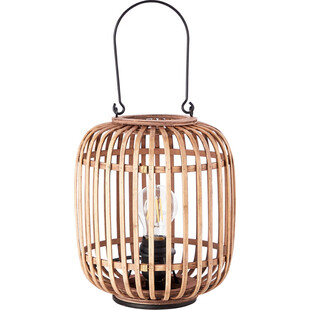 Lampa rattanowa boho Thora | Lampa stołowa drewniana