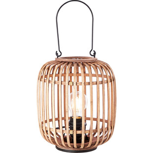 Lampa rattanowa boho Thora | Lampa stołowa drewniana