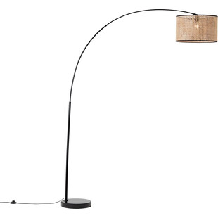 Lampa łukowa Wiley jasne drewno / czarny do salonu, sypialni czy gabinetu