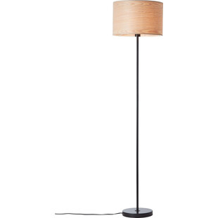 Lampa podłogowa z abażurem Romm 38 jasne drewno / czarny Brilliant